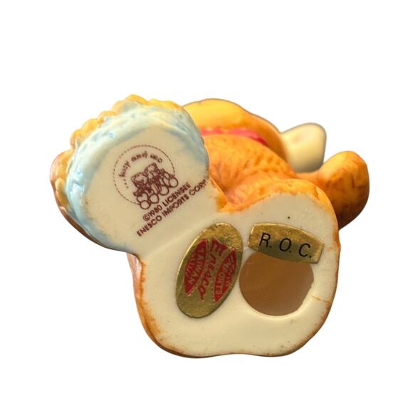 Vintage 1980 Enesco Lucy and Me Teddy Bear Easter Bunny Figurine, Porcelain - Picture 3 of 3